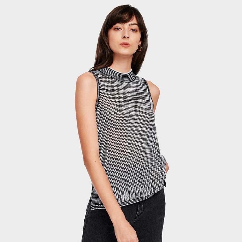 White + Warren Mockneck Knit Tank